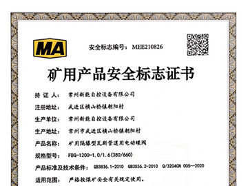 瓦斯阀煤安证_FBG1200